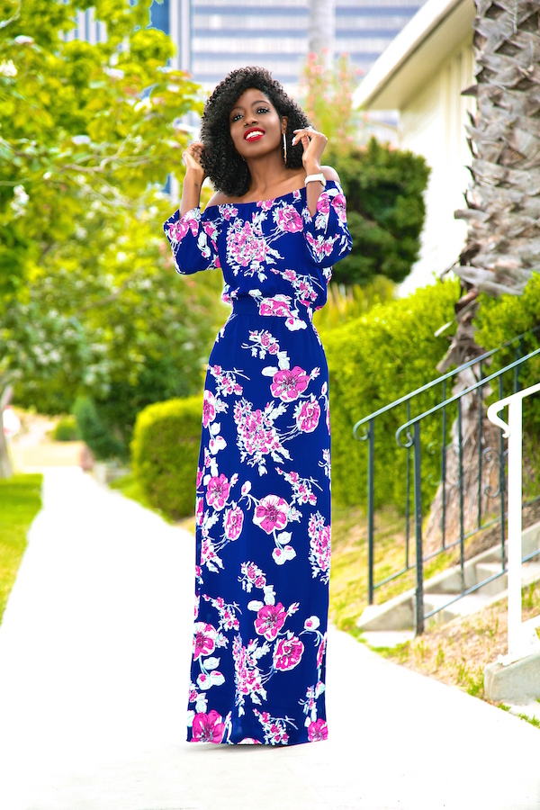 Style Pantry Floral Off Shoulder Maxi Dress 4291