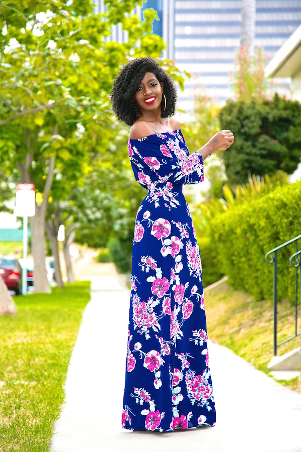 Style Pantry Floral Off Shoulder Maxi Dress 1658