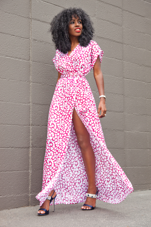 wrap maxi dress with slit