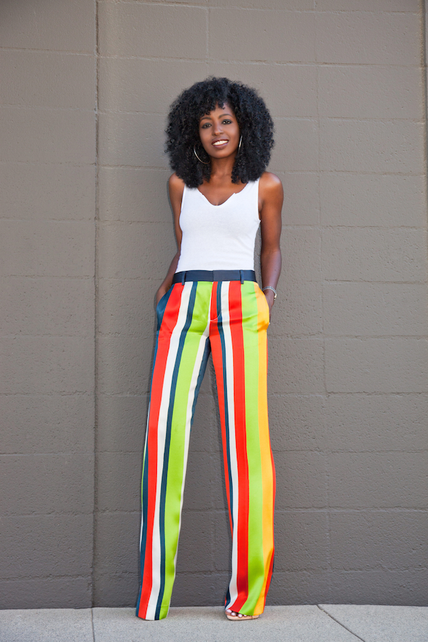 Style Pantry | Recycled Trimmed Tank + Striped Silk Pants