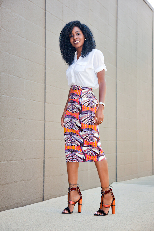 Safari Style Shirt + Printed Pencil Skirt – StylePantry