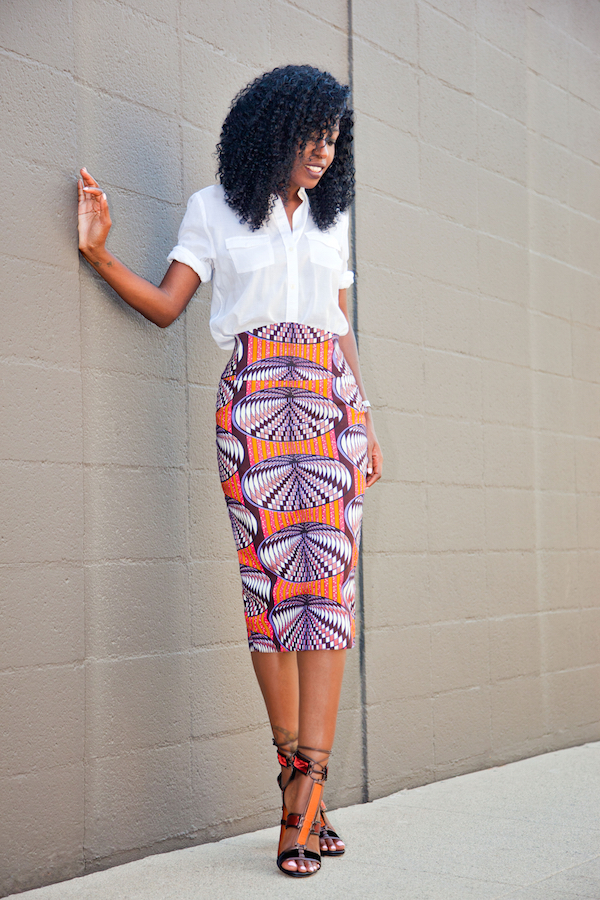 Safari Style Shirt + Printed Pencil Skirt – StylePantry