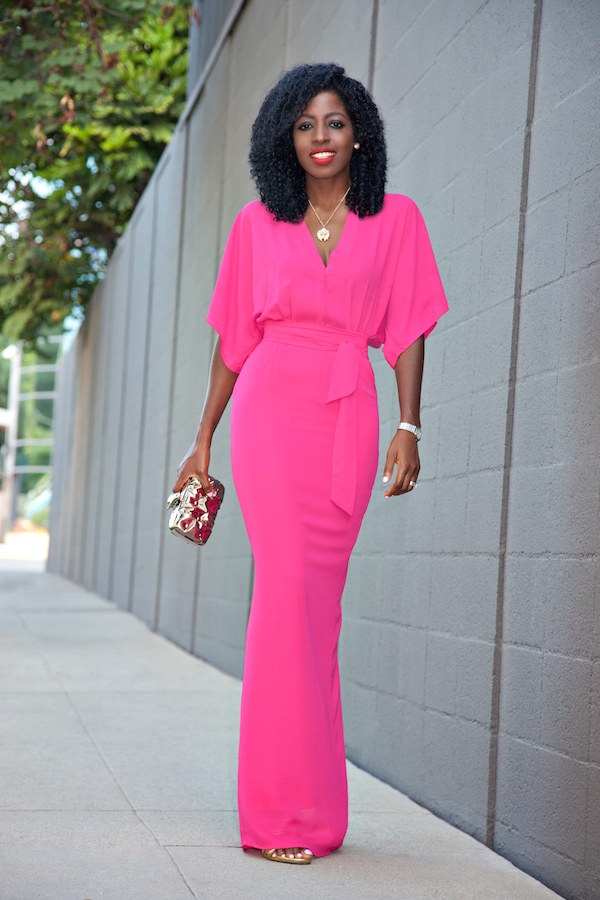 Style Pantry | V-Neck Kimono Sleeve Maxi Dress