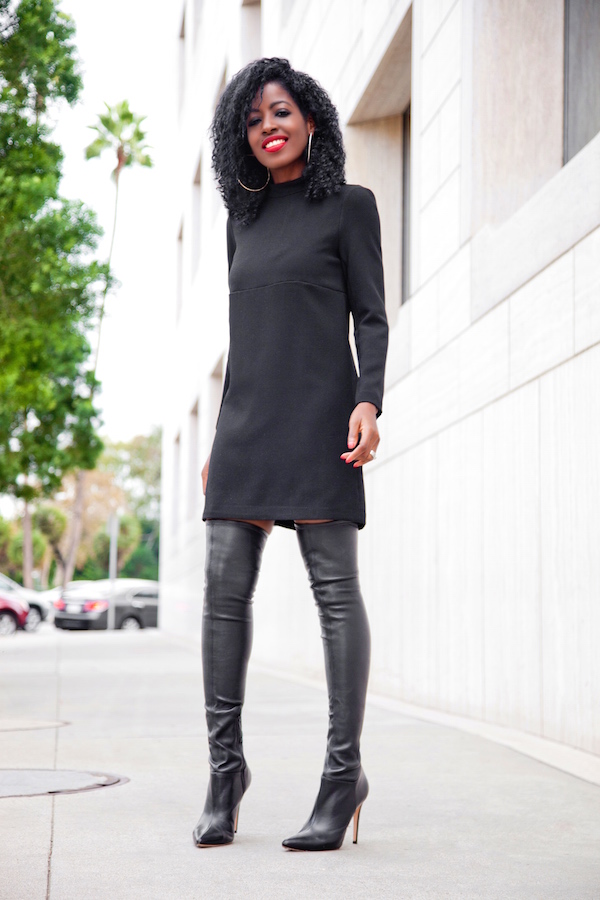 Little Black Dress + Over The Knee Boots – StylePantry