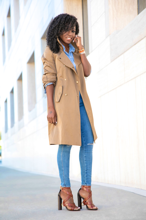Trench Coat + Chambray Shirt + Ankle Length Denim – StylePantry