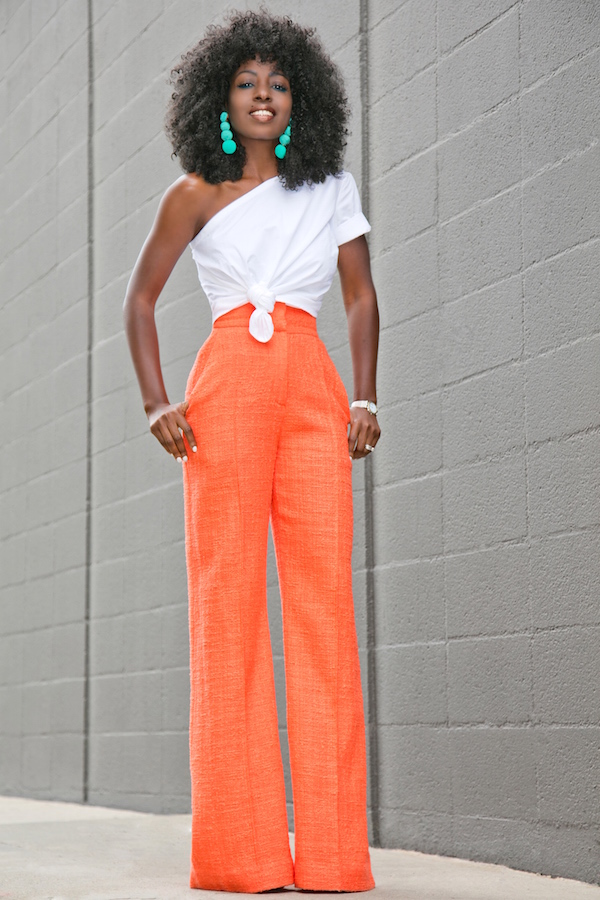 Style Pantry | One Shoulder Cotton Top + High Waist Trousers