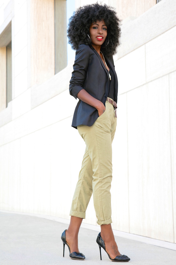 Blazer + Tank + High Waist Khakis – StylePantry