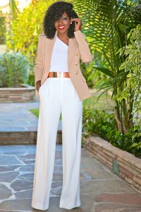 Style Pantry | DB Blazer + One Shoulder Top + Wide Leg Trousers
