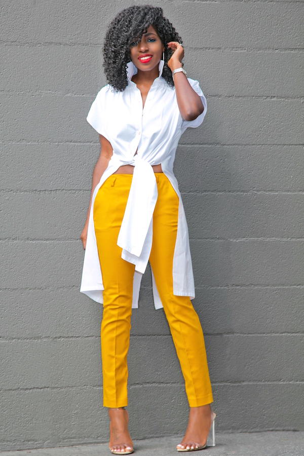 Tie Front Cotton Shirt + Ankle Length Trousers – StylePantry