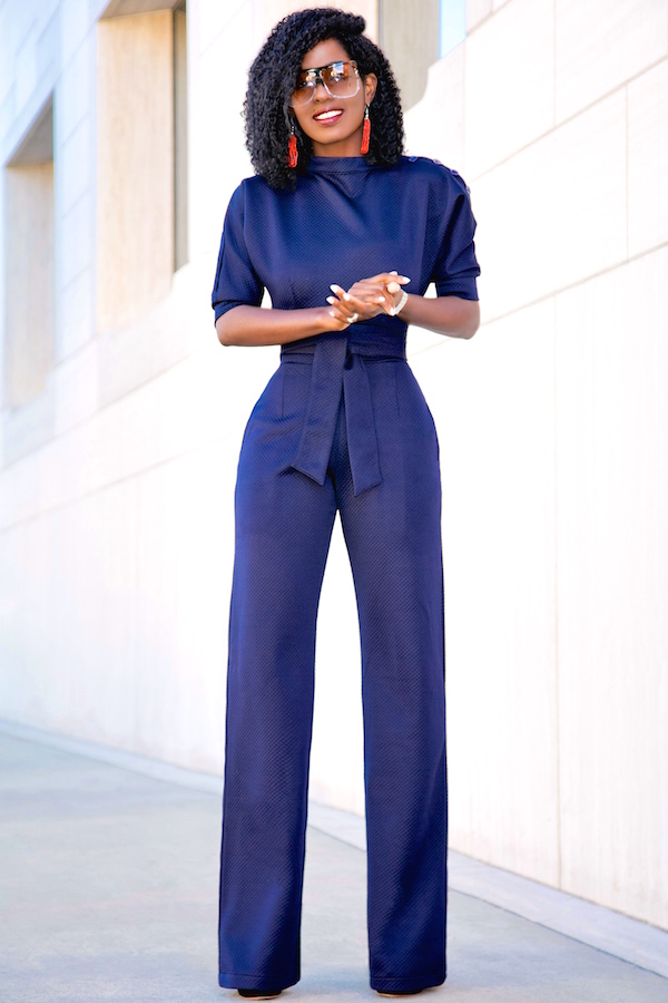 Buttoned Dolman Sleeve Textured Jumpsuit – StylePantry