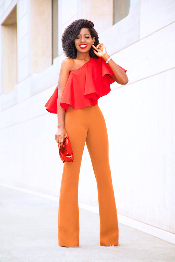 One Shoulder Silk Top x High Waisted Pants – StylePantry