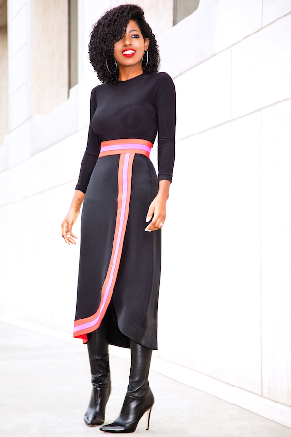 Bodysuit + Contrast Wave Midi Skirt – StylePantry