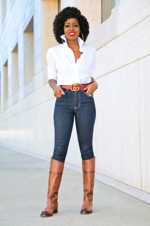 Style Pantry | Button Down Shirt + High Waist Levi’s Jeans