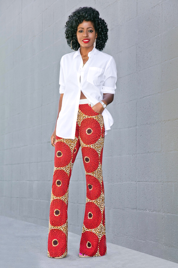 Oversized Button Down Shirt + Ankara Print Pants | Style Pantry ...
