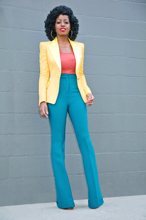 Structured Blazer + Tank + High Waist Flare Pants | Style Pantry ...