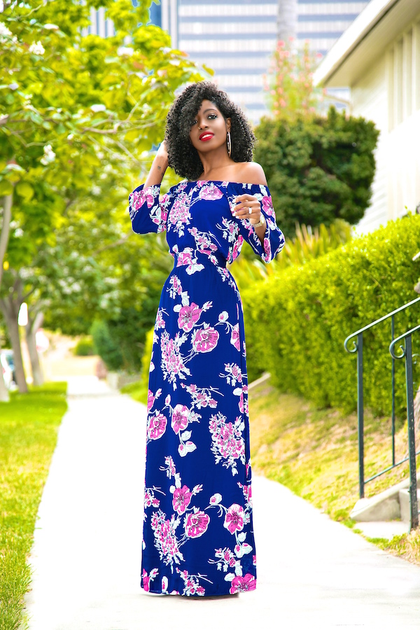 Floral Off Shoulder Maxi Dress – StylePantry