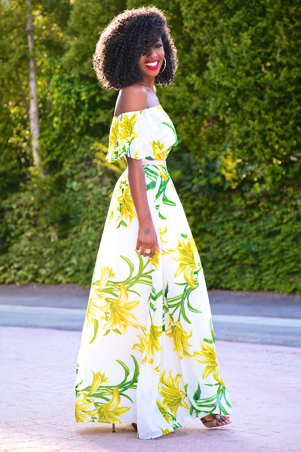 Style Pantry | Floral Bardot Maxi Dress