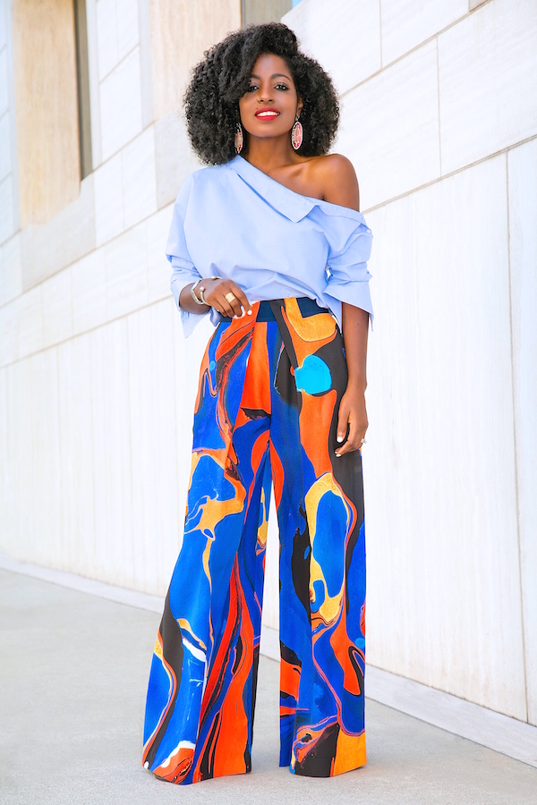 Style Pantry | Deconstructed Shirt + Printed Palazzo Pants