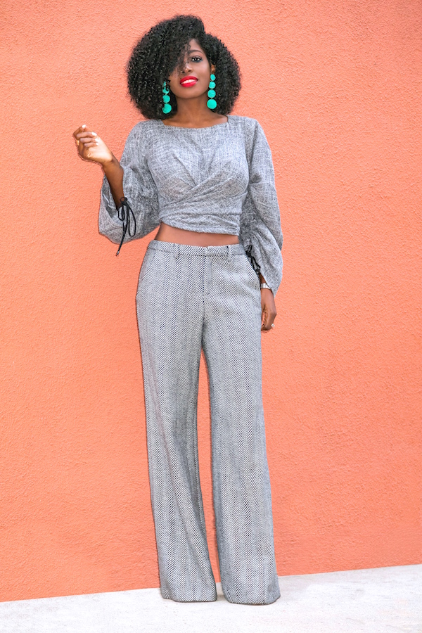 Wrap Top + Houndstooth Wide Leg Pants | Style Pantry | Bloglovin’