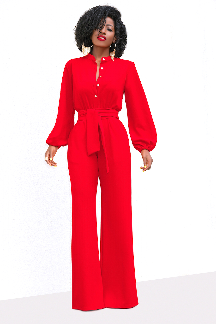 Style Pantry | Bell Sleeve Wide Leg Jumpsuit