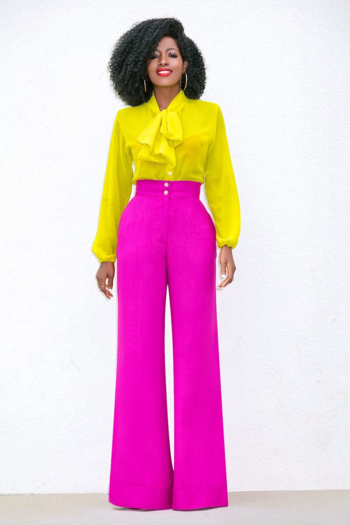 Style Pantry | Front Tie Blouse + High Waist Wide Leg Pants