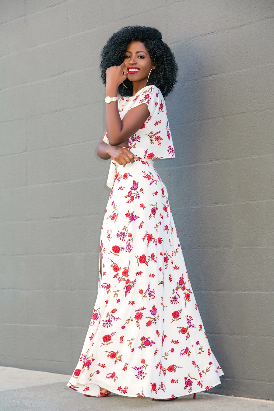 Floral Crop Top + Floral High Waist Skirt – StylePantry