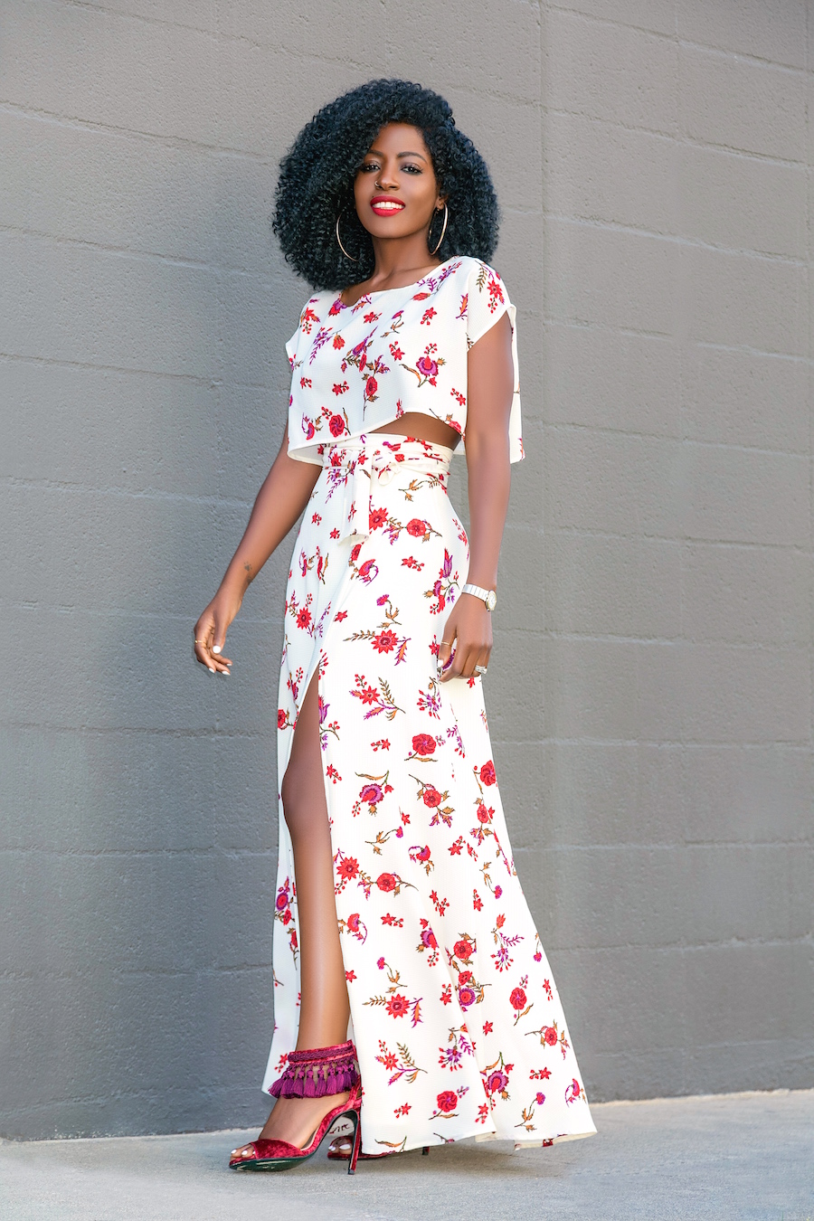 Floral Crop Top + Floral High Waist Skirt – StylePantry