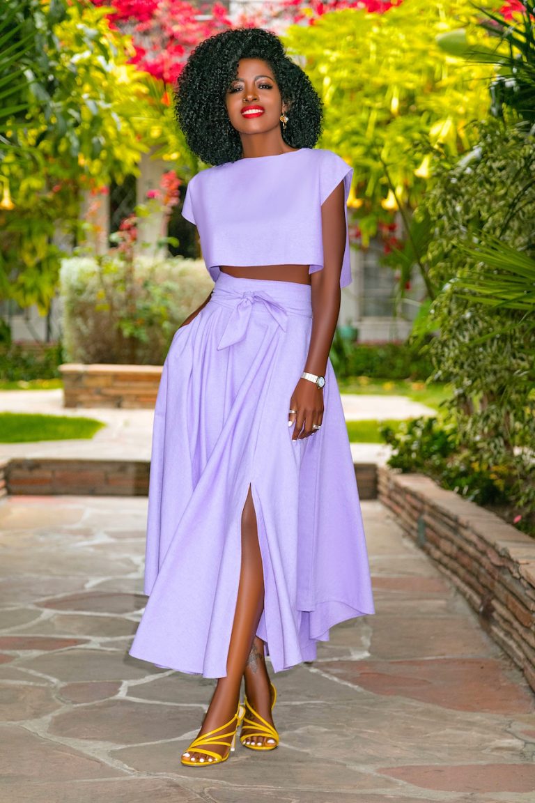 Style Pantry | Crop Top + Belted High Waist Skirt