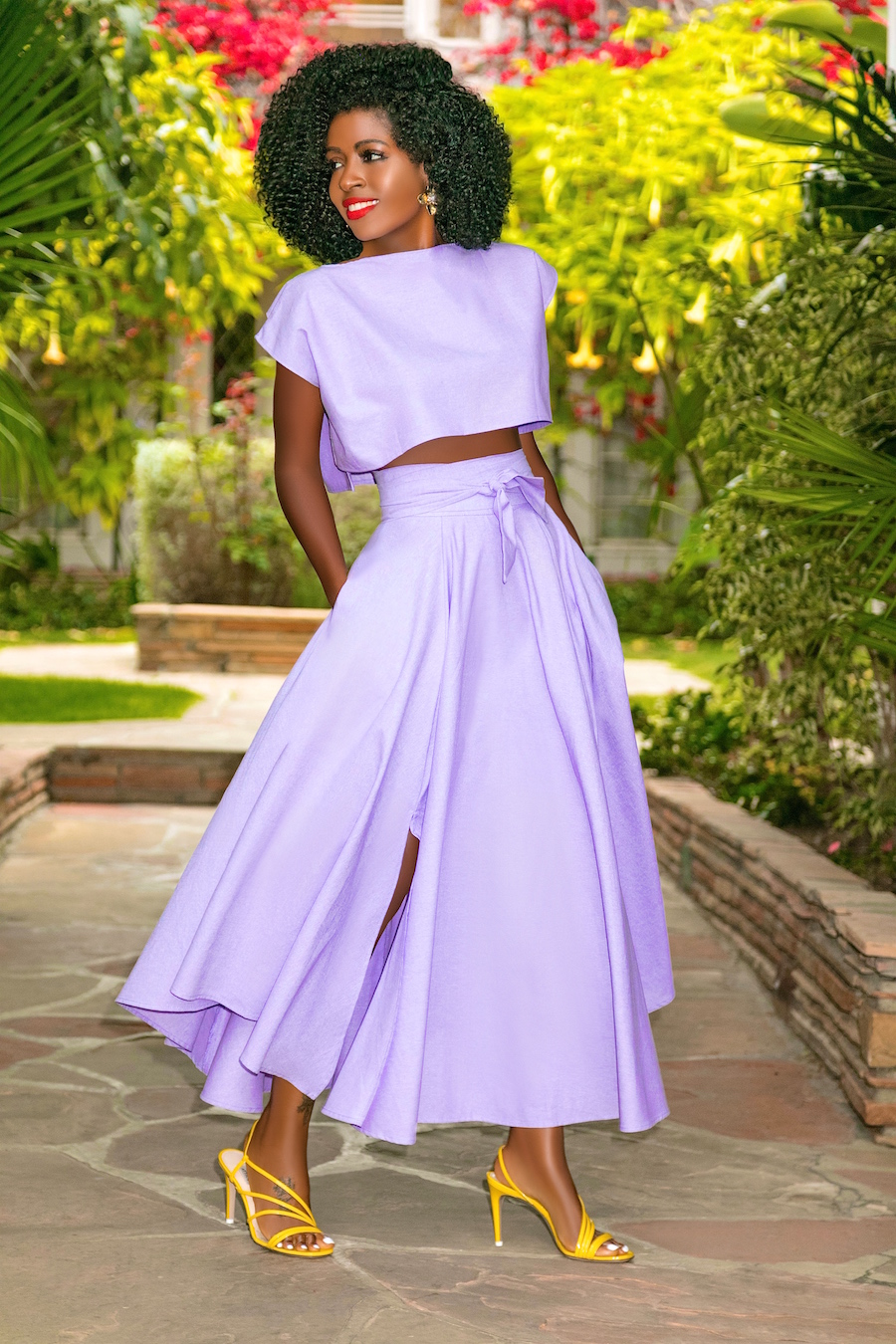 Style Pantry | Crop Top + Belted High Waist Skirt