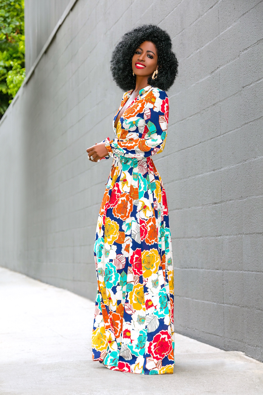 Floral V-Neck Maxi Dress – StylePantry