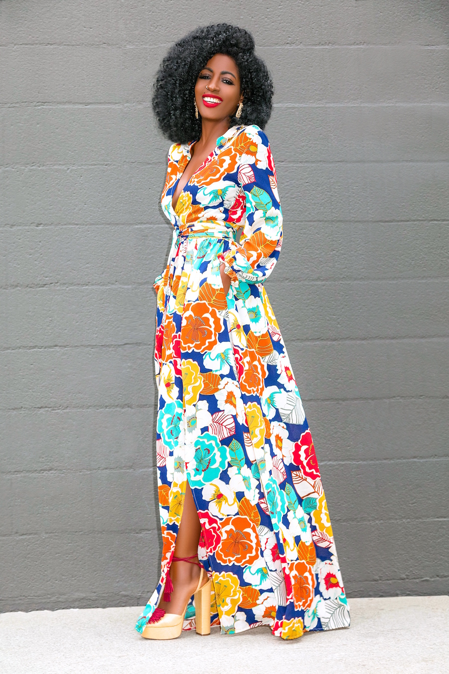 Floral V-Neck Maxi Dress – StylePantry