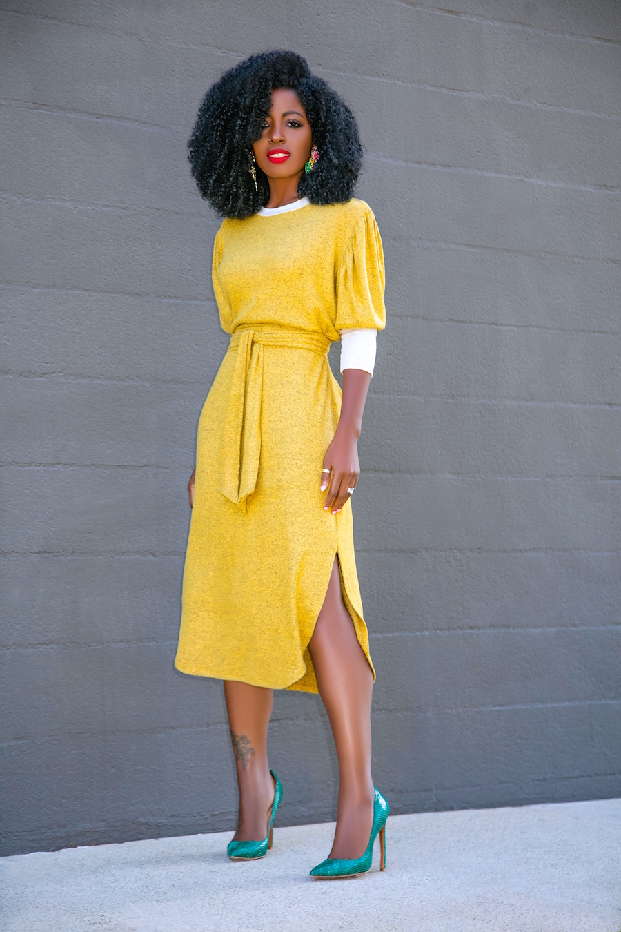 Style Pantry | Contrast Sleeve Sweater Dress