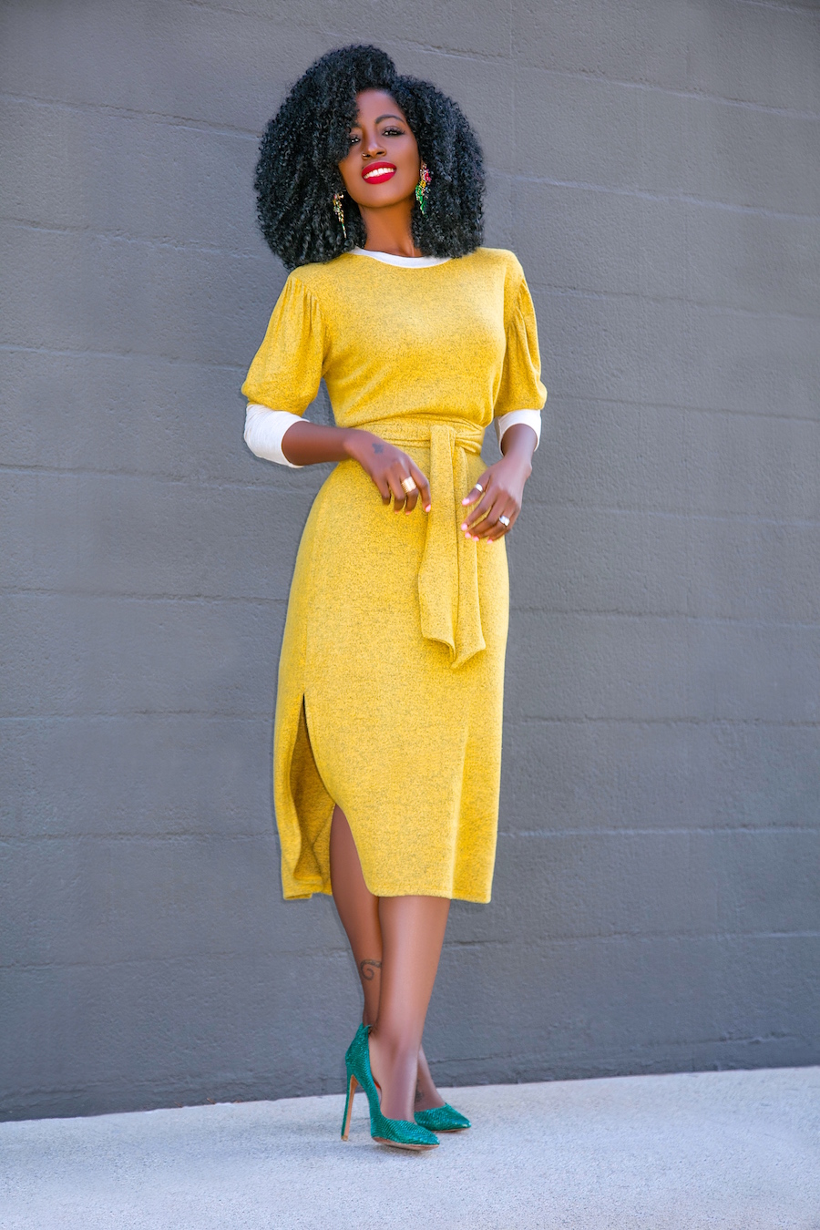 Style Pantry | Contrast Sleeve Sweater Dress
