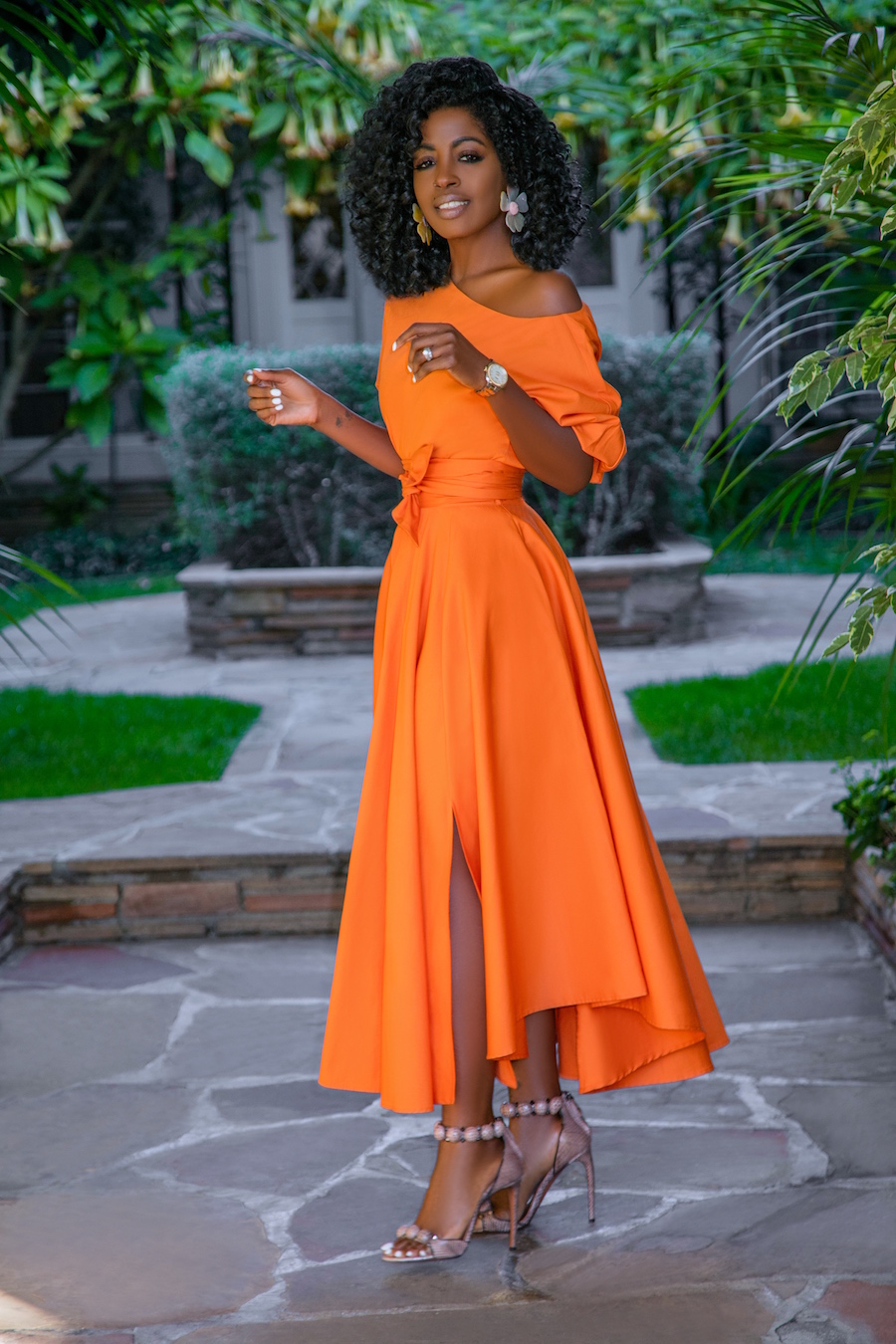 Off Shoulder Top + Belted Midi Skirt – StylePantry