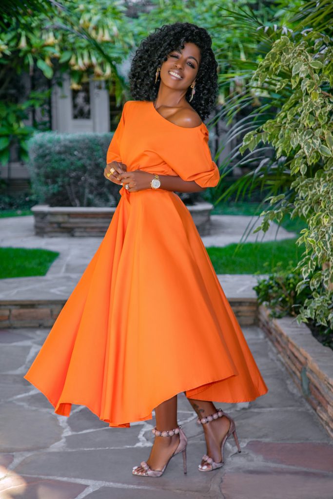 Style Pantry | Off Shoulder Top + Belted Midi Skirt