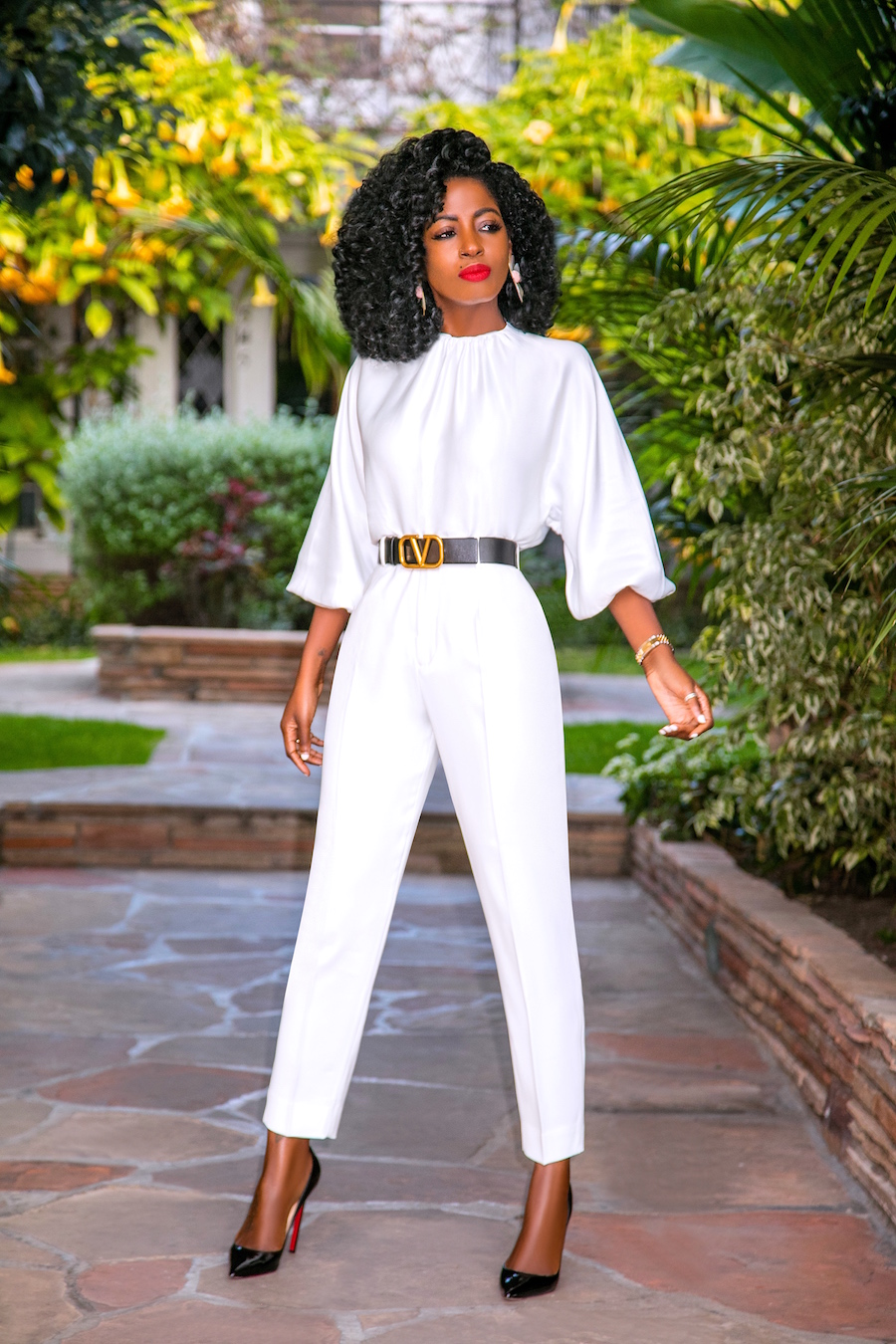Style Pantry | Baloon Sleeves Top + Cigarette Pants