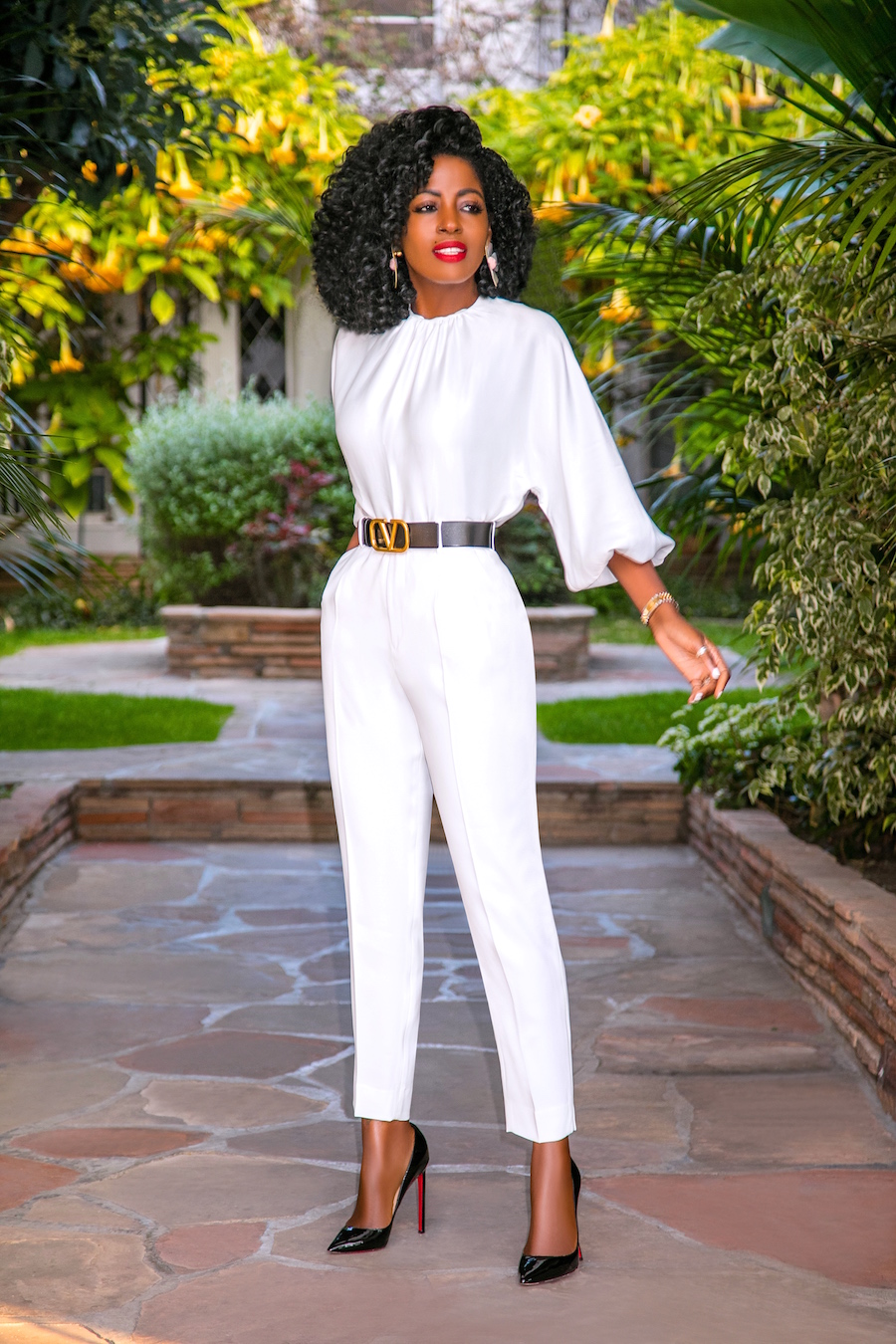 Baloon Sleeves Top + Cigarette Pants – StylePantry