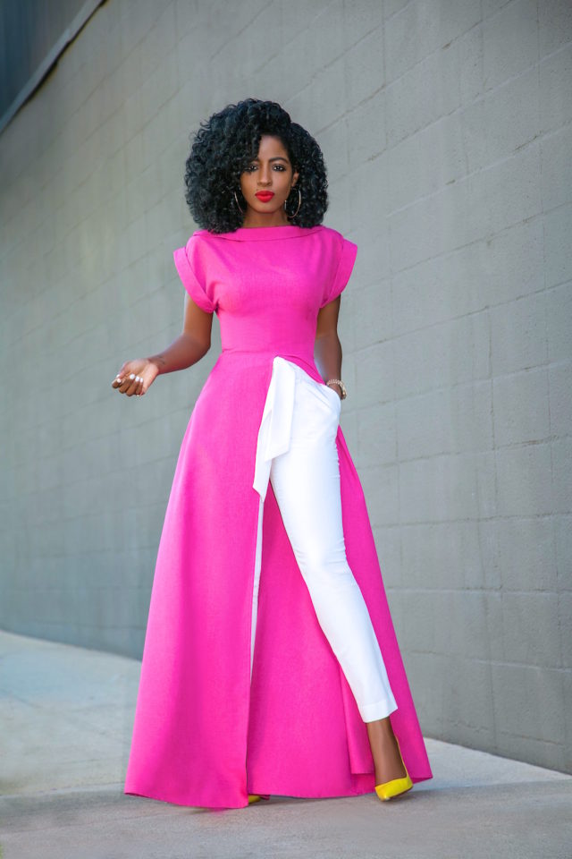Style Pantry | Front Slit Maxi Top + Belted Cigarette Pants
