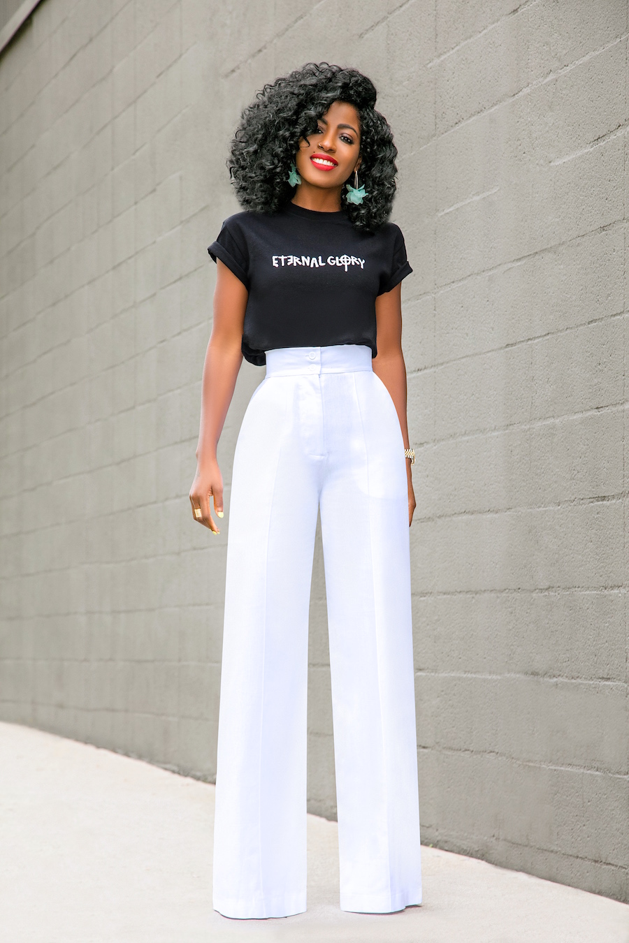 Eternal Glory Tee + White High Waist Pants – StylePantry