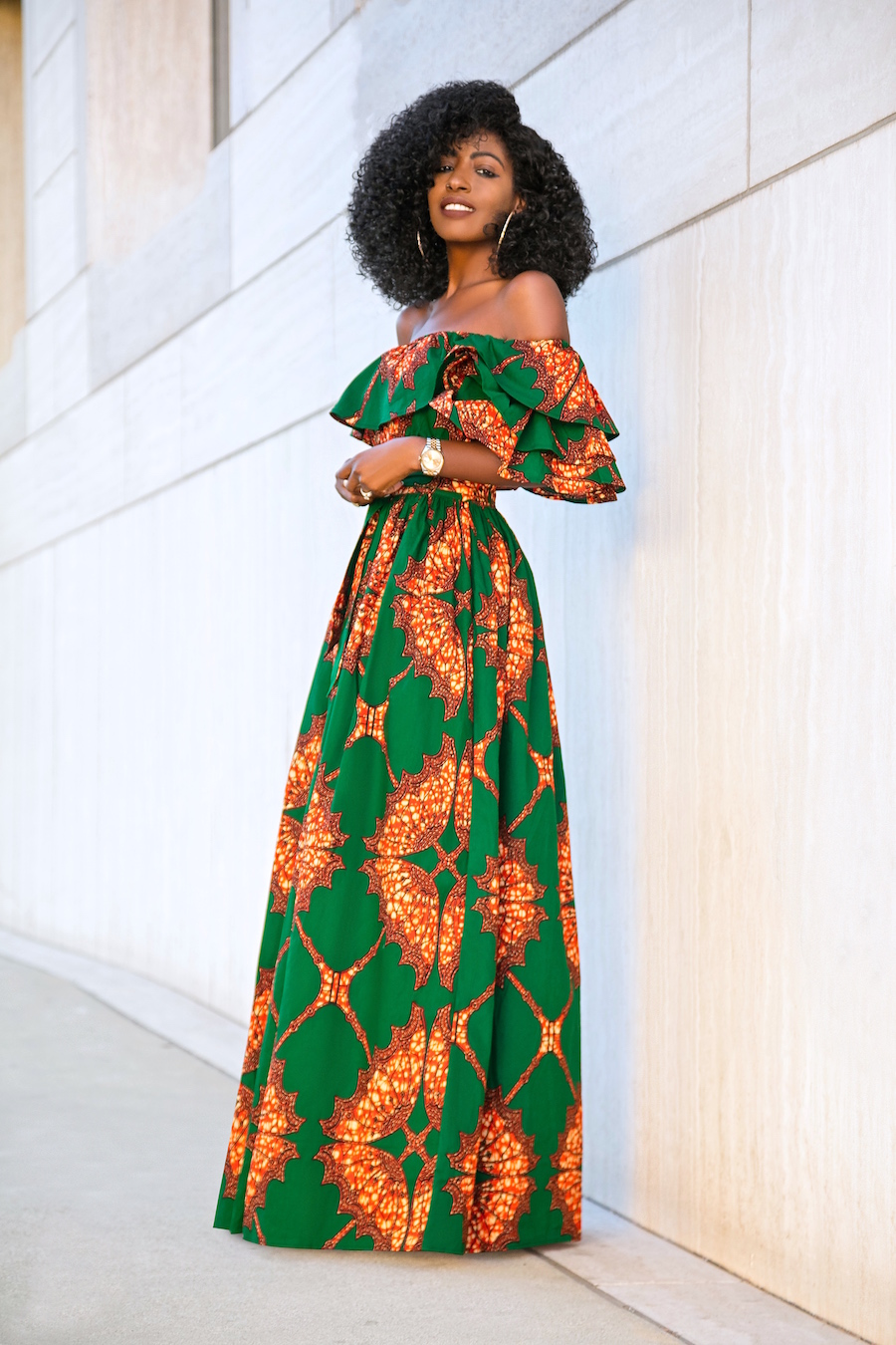 Ankara Print Crop Top + Front Slit Belted Skirt – StylePantry