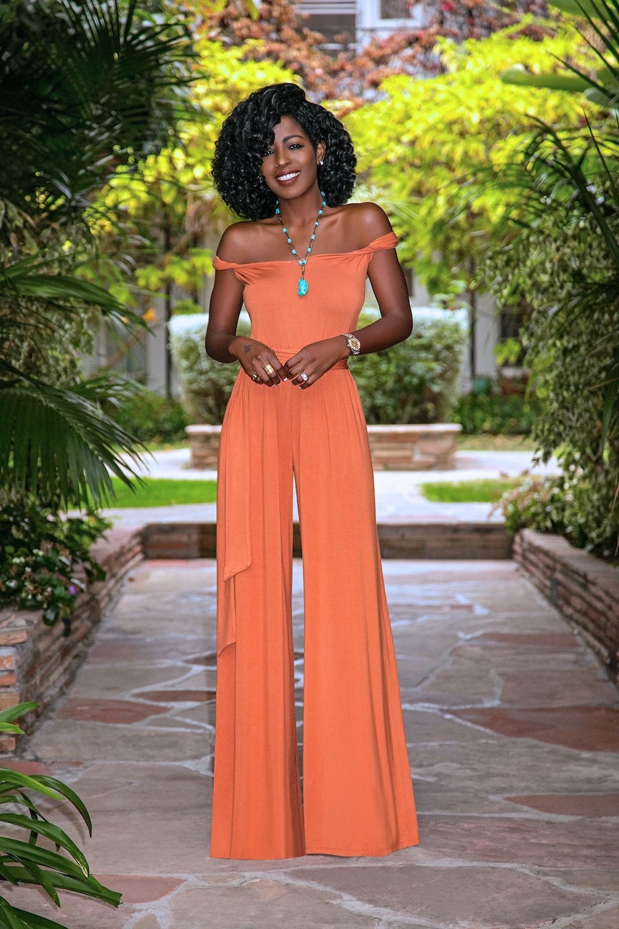 Off Shoulder Wide Leg Jumpsuit – StylePantry