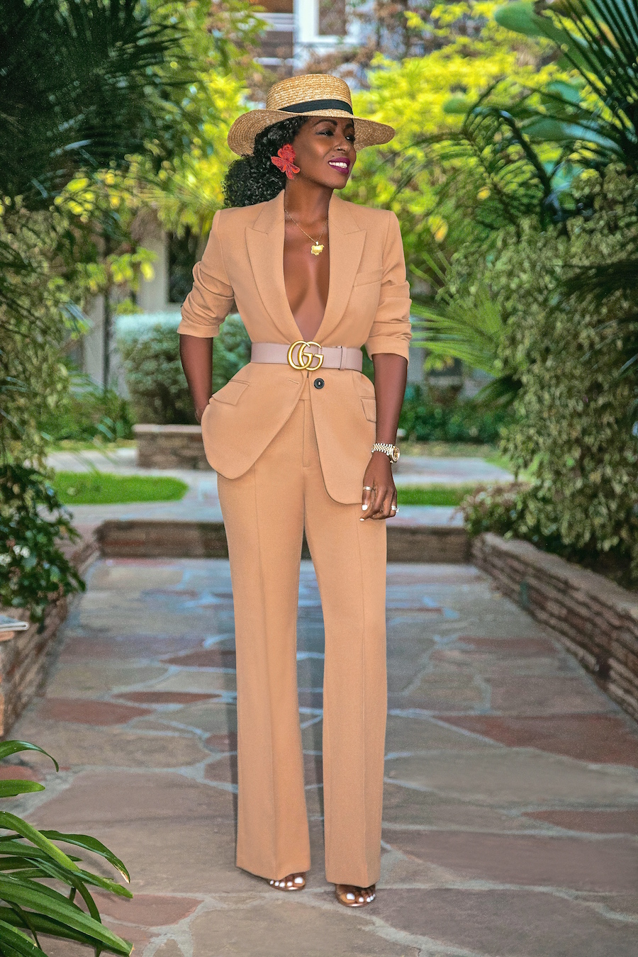 Neutral Wide Leg Suit – StylePantry