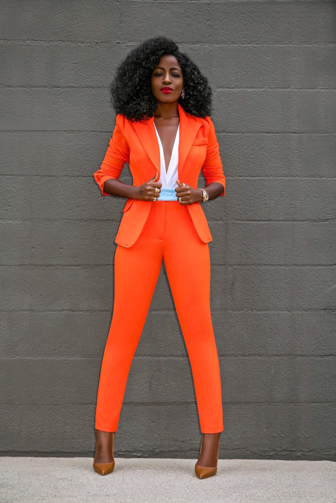 Style Pantry | Power Suit: Fitted Blazer + Contrast Waist Pants