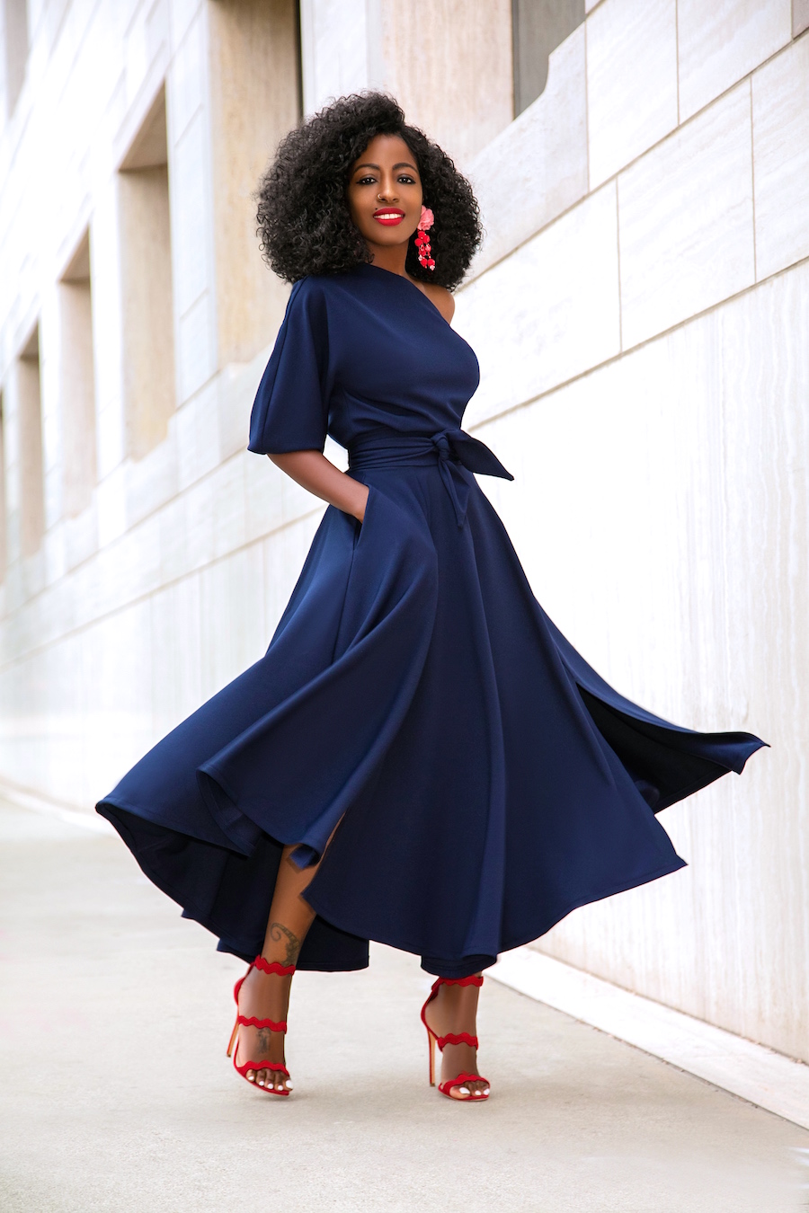 Off Shoulder Swing Midi Dress – StylePantry