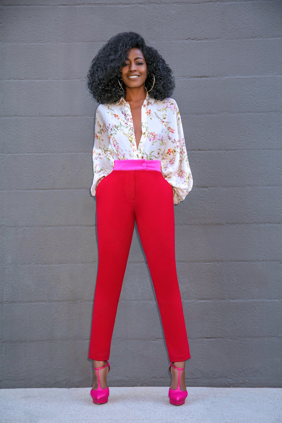 Style Pantry | Bishop Sleeve Blouse + Contrast Waist Pants