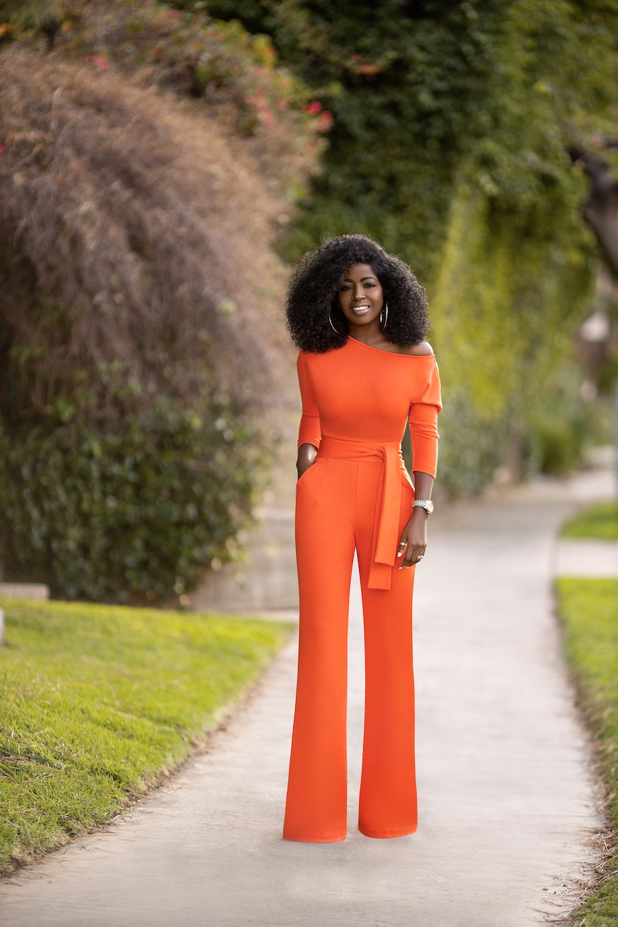 Orange Off Shoulder Jumpsuit – StylePantry