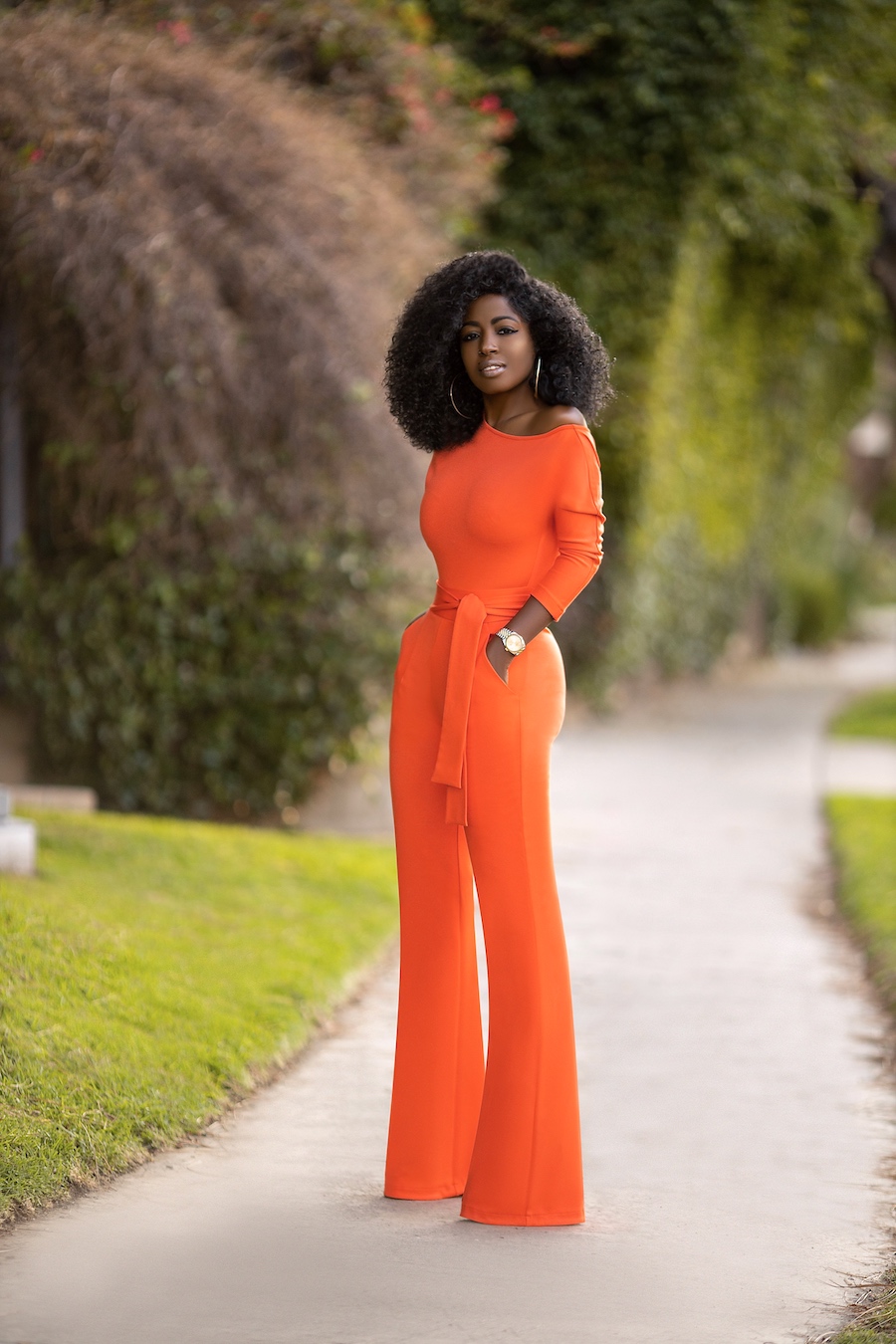 Orange Off Shoulder Jumpsuit – StylePantry