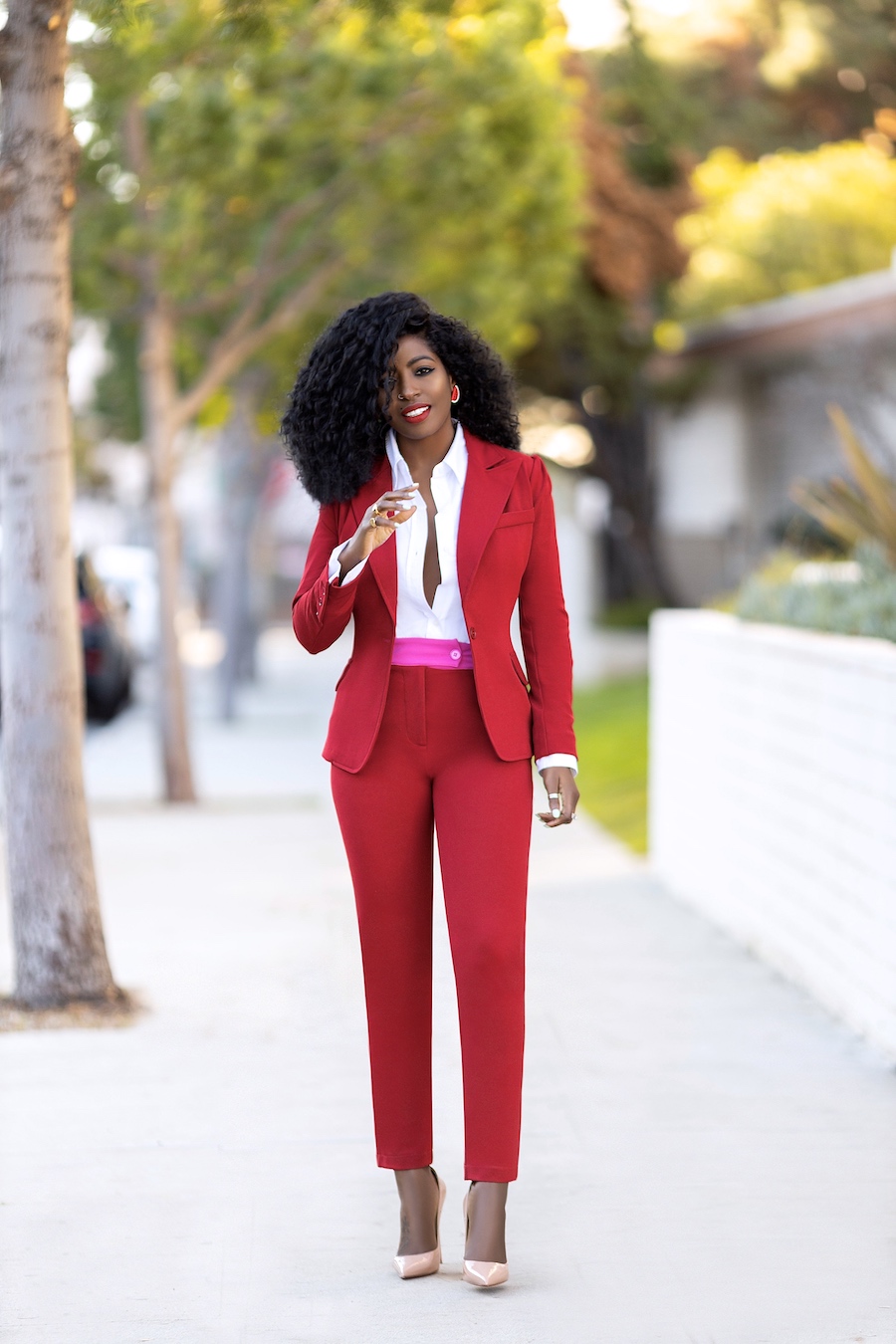 FKSP Fitted Blazer + Contrast Waist Pants – StylePantry