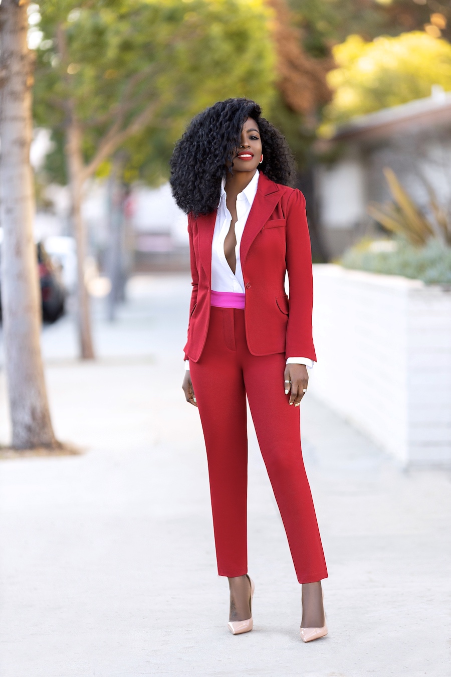 FKSP Fitted Blazer + Contrast Waist Pants – StylePantry