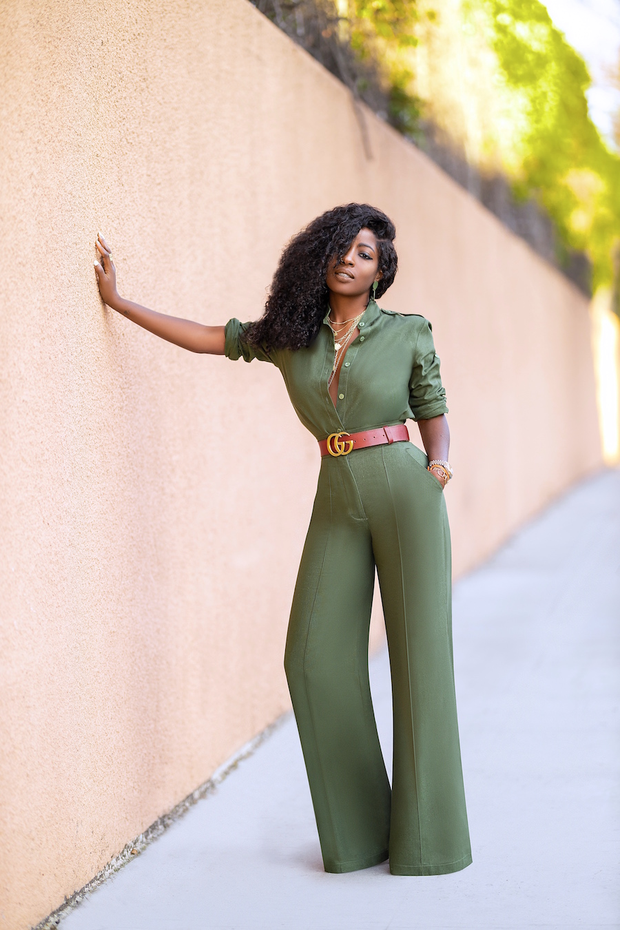 Military Style Button Down + High Waist Wide Leg Pants – StylePantry